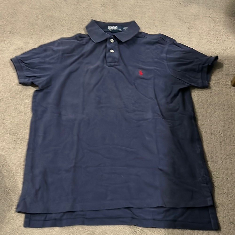 Polo by Ralph Lauren custom fit size large navy polo shirt